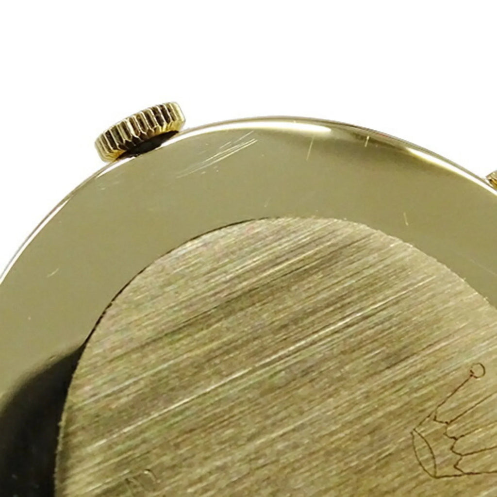 Rolex (Fair) Leather, Pre-Owned Hand-wound, Watch, 750YG, Cellini Polished 3831J Gold, Men's