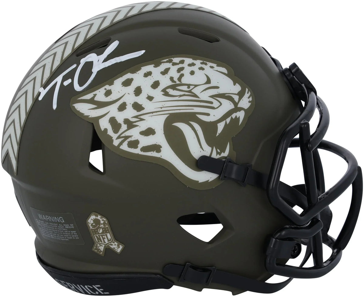 Jaguars Sig Authentic - Certified Jacksonville To Fanatics Service Speed Riddell Autographed Mini 2022 Trevor White Helmet - Lawrence Salute