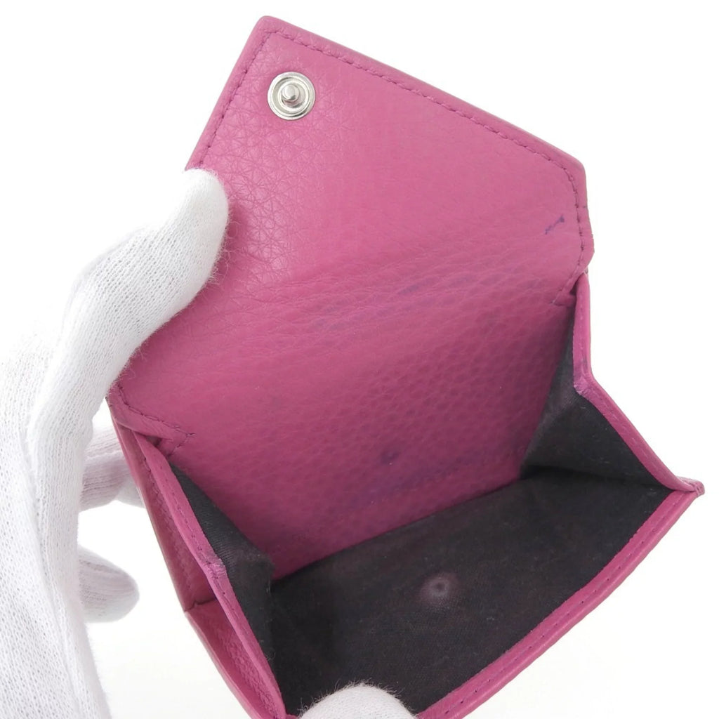 wallet (Good) Pre-Owned with 391446 BALENCIAGA pink paper tri-fold mini hook leather Balenciaga