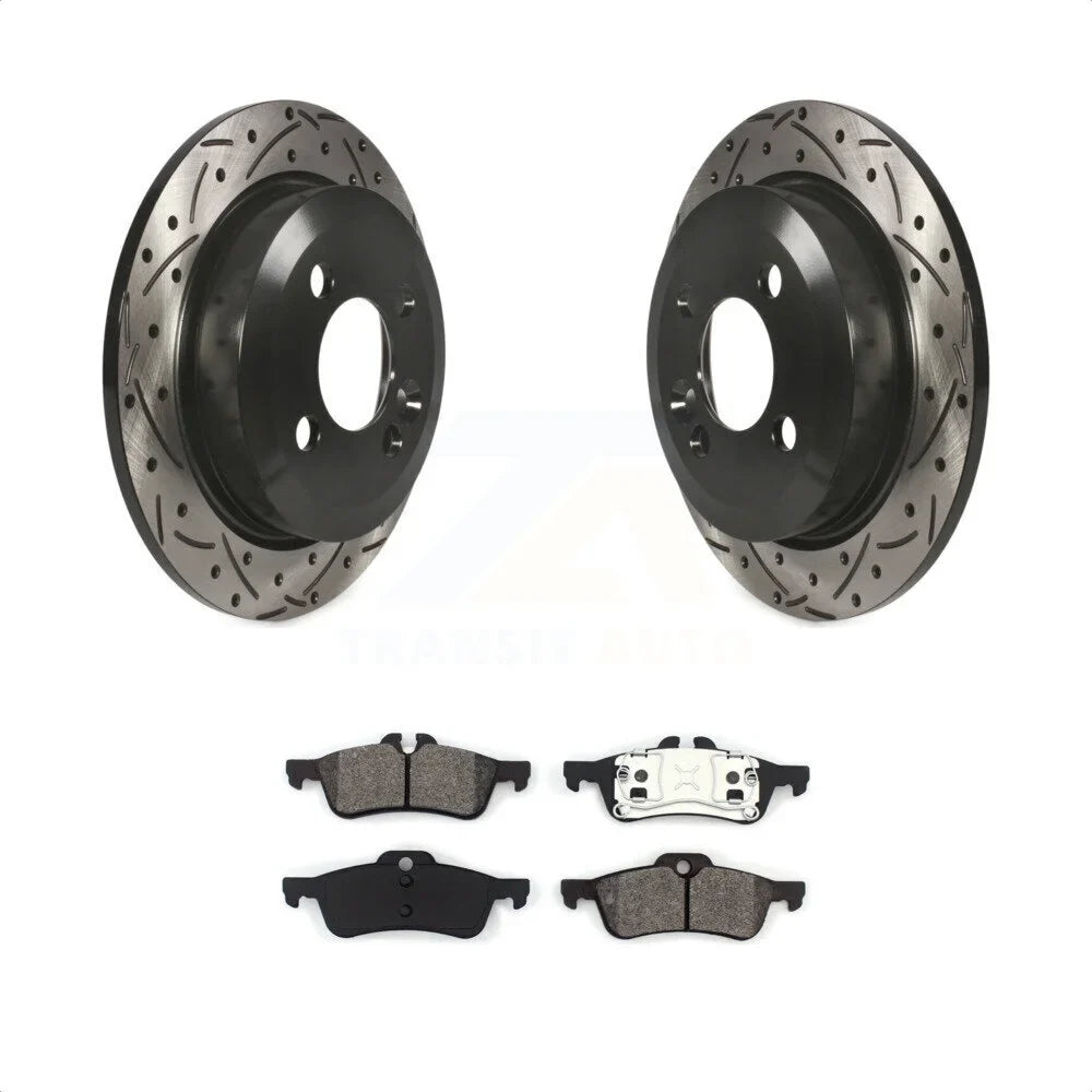 KDS-100458 Drilled - For Kit Transit Rear Auto Mini Rotors Cooper Disc Semi-Metallic Brake Pads And Slotted Coated