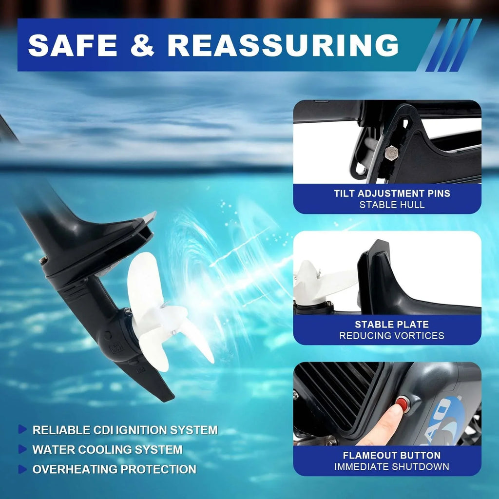 Engine HP 2-Stroke with Boat Motor Boat Engine Water System Fishing Outboard 3.5 Cooling