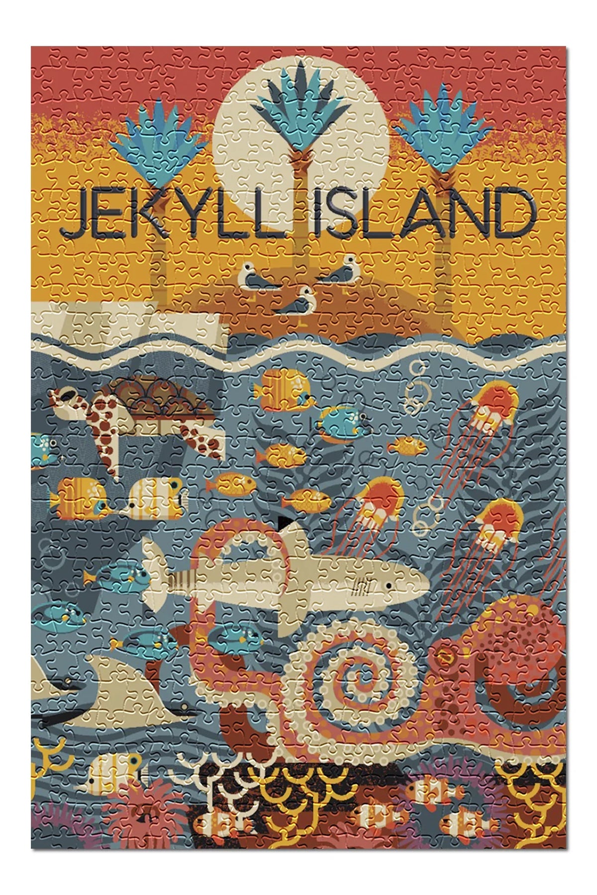 Island, inches, Premium Jigsaw and Jekyll USA) (19x27 Geometric 500 Made Piece in Family, Adults Puzzle Georgia, Textured for