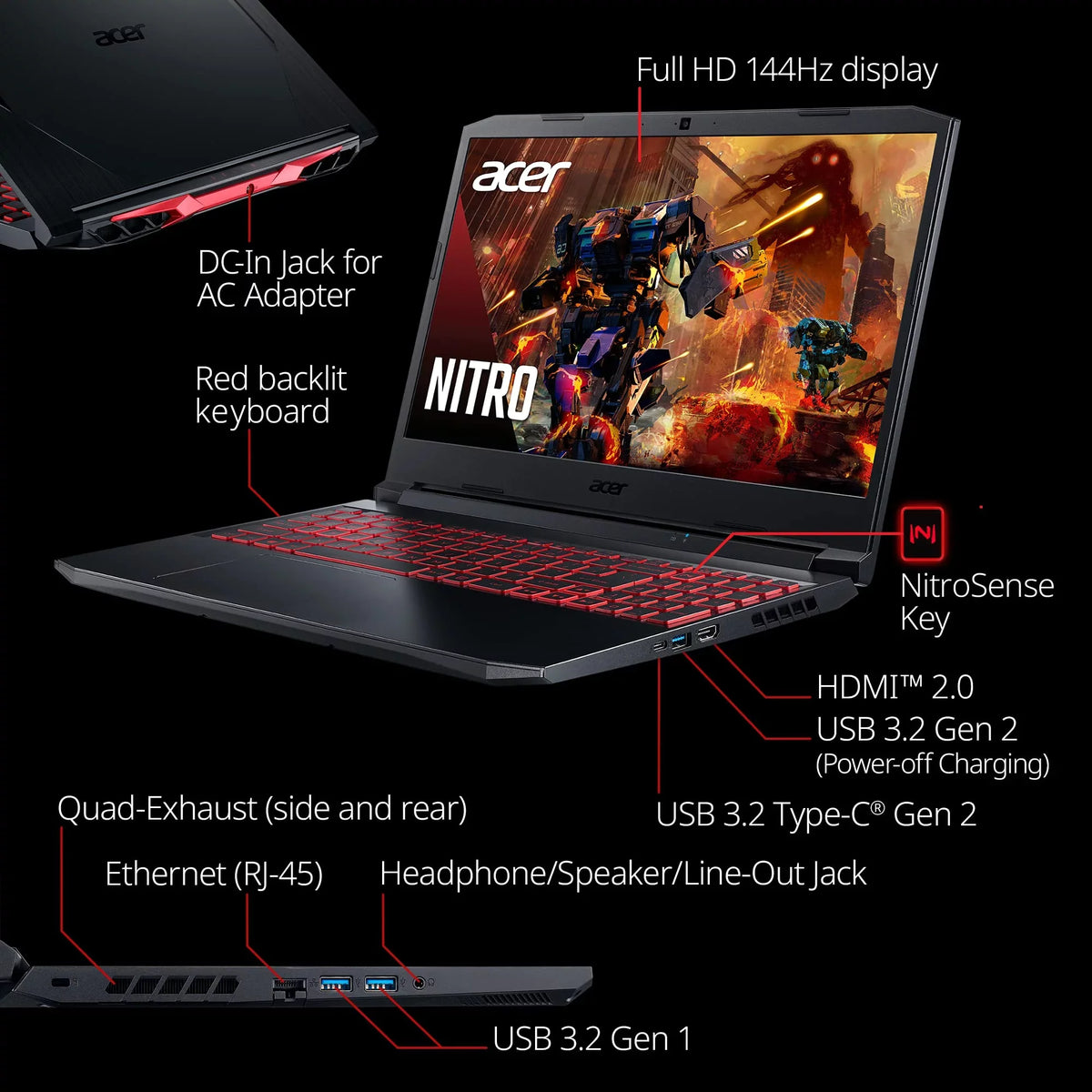 DDR4 | Backlit 15.6" Keyboard Laptop 6 | 144Hz GeForce Nitro | 8GB NVIDIA Ti 3050 Wi-Fi Killer AN515-57-79TD Laptop GPU Gaming | RTX Display | Acer SSD 5 512GB IPS Core | Intel NVMe | i7-11800H FHD