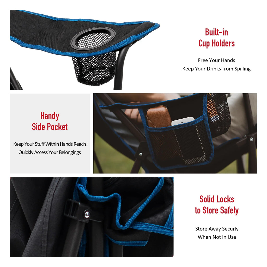 on comfort Side Pockets Enjoy - adventures! and - - 1 your outdoor Chair with durability Camping Oversized 17.2