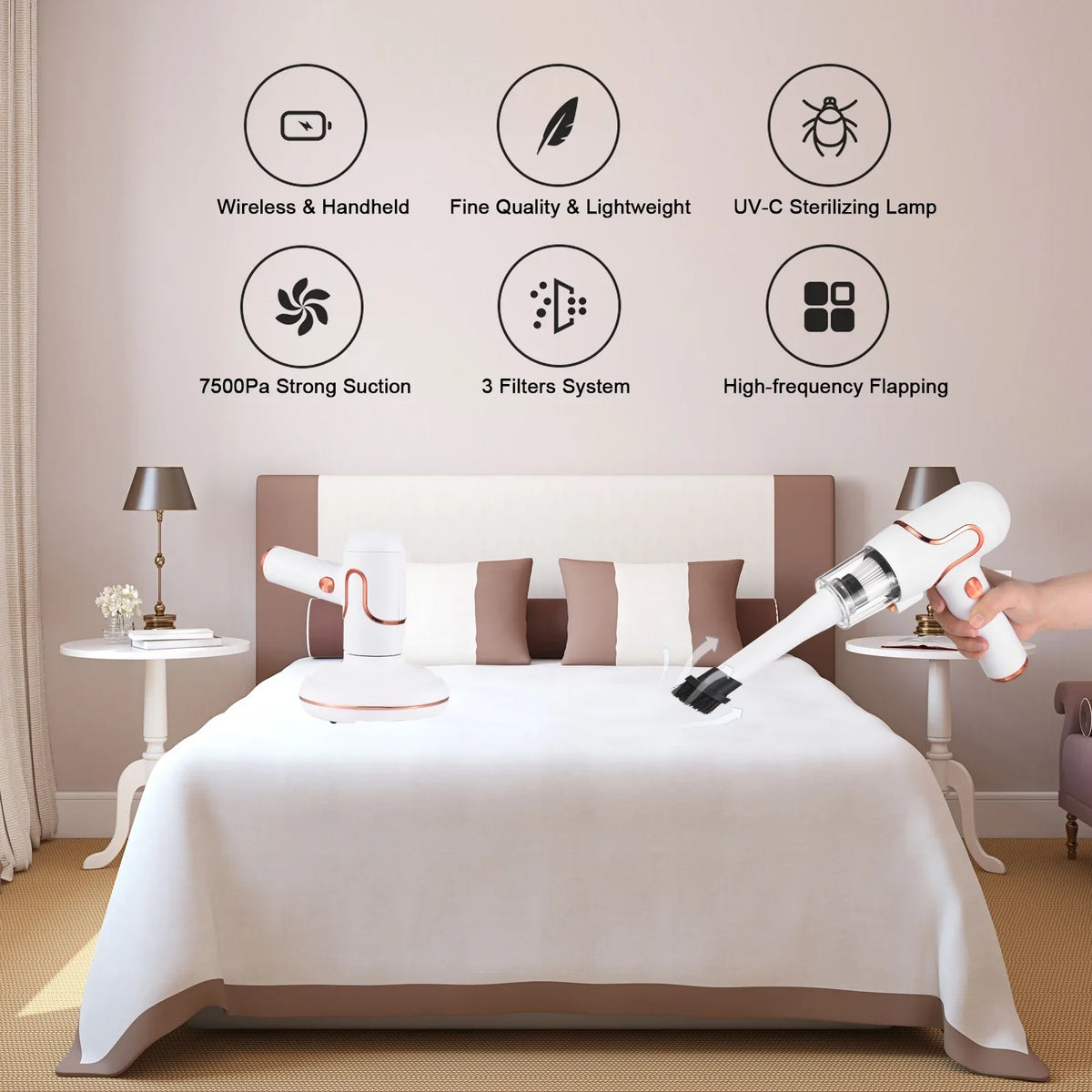 Anself Couch Mint Pet Cleaning Suction Machine Lamp Mattress Dust Timesmin for Cleaner Deep Carpets Strong Handdeld 8000 Removal Sofa Hair Bed