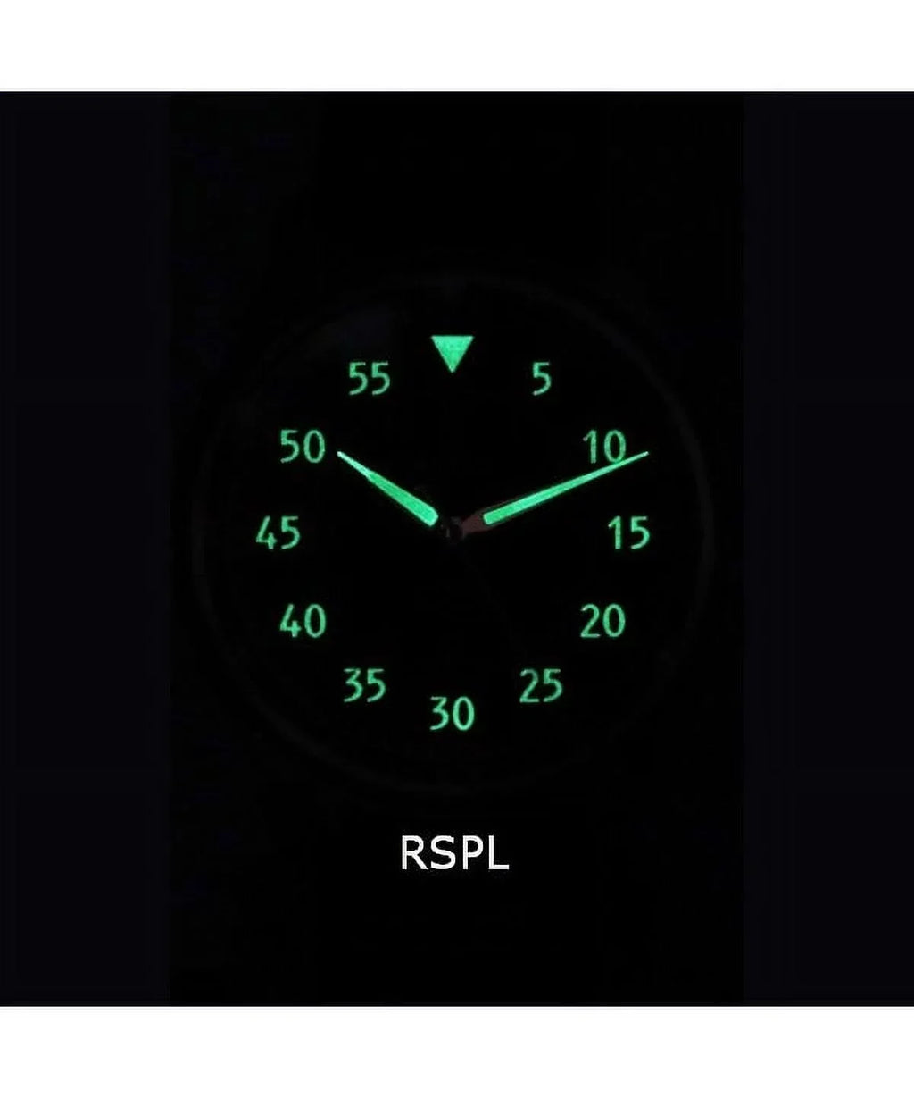 Automatic Men's Dial Textured RTS320 200M Pilot Ratio Leather Watch Black Skysurfer