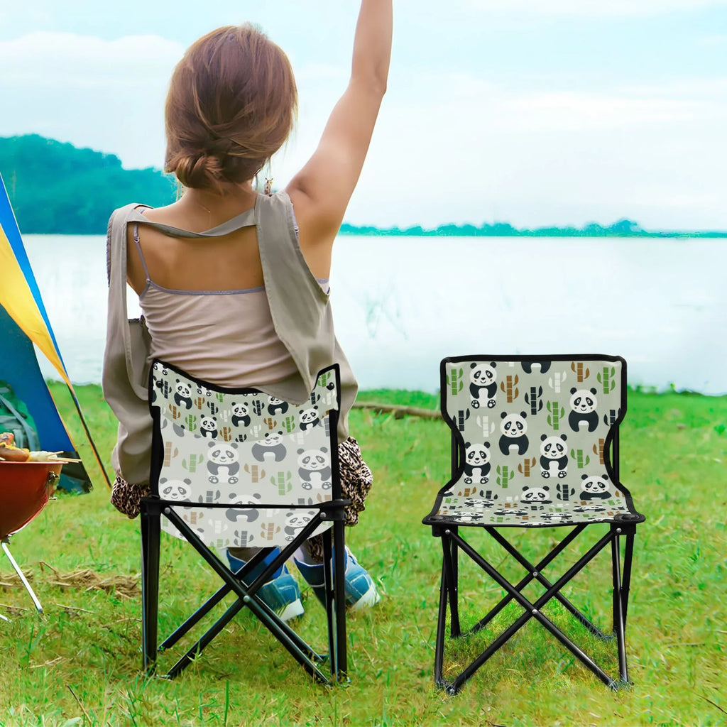 with Chair Chair Folding Chair Cartoon Carry Pandas to 220LBS Camping and Lawn Beach Bamboos Support Bag Fishing Portable Chair Outdoor
