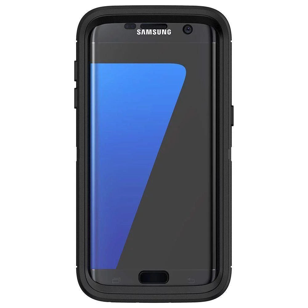 Rugged S7 (ONLY) for - Case Defender OtterBox Samsung Black Packaging Galaxy - Protection Series Bulk Edge