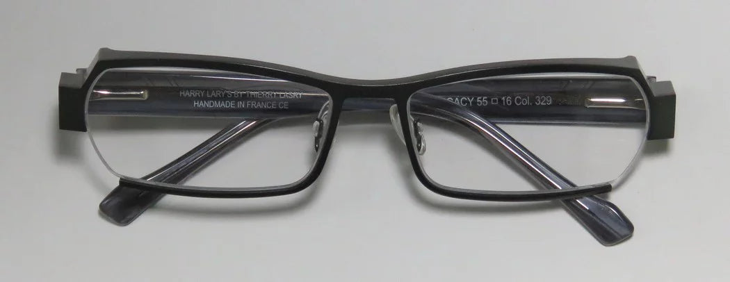 SAGE NEW LARY'S COMFORT ULTIMATE DESIGNER FULL-RIM FLEXIBLE HINGES HARRY GRAY SPECIAL DEMO LENSES LEGACY / TRANSPARENT FRAME 55-16-0 MENS EYEGLASSES/SPECTACLES