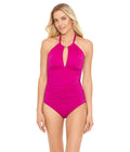 Club Neck One-Piece 6 Plumeria Beach Lauren High Solid Lauren Ralph