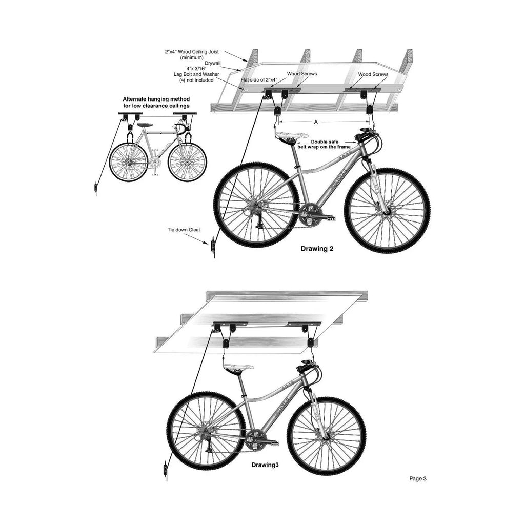 Of for Mount Lbs for System Hangers Ceiling Pulley Garage Bike TOOLS GREAT Bike Limit, Bike WORKING Set Storage Garage Storage, 55 2 Hoist