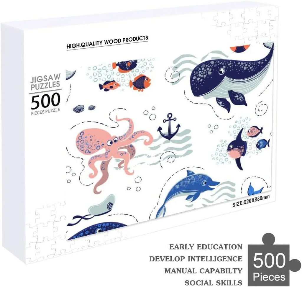 Adults 1000 Kids for Wellsay Puzzle Sea on Animals Piece Waves Cute The Game Puzzle - Jigsaw