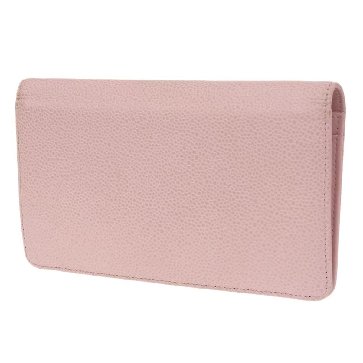 16 here bi-fold Pre-Owned wallet caviar (Good) long skin Chanel A48651 logo series mark pink CHANEL