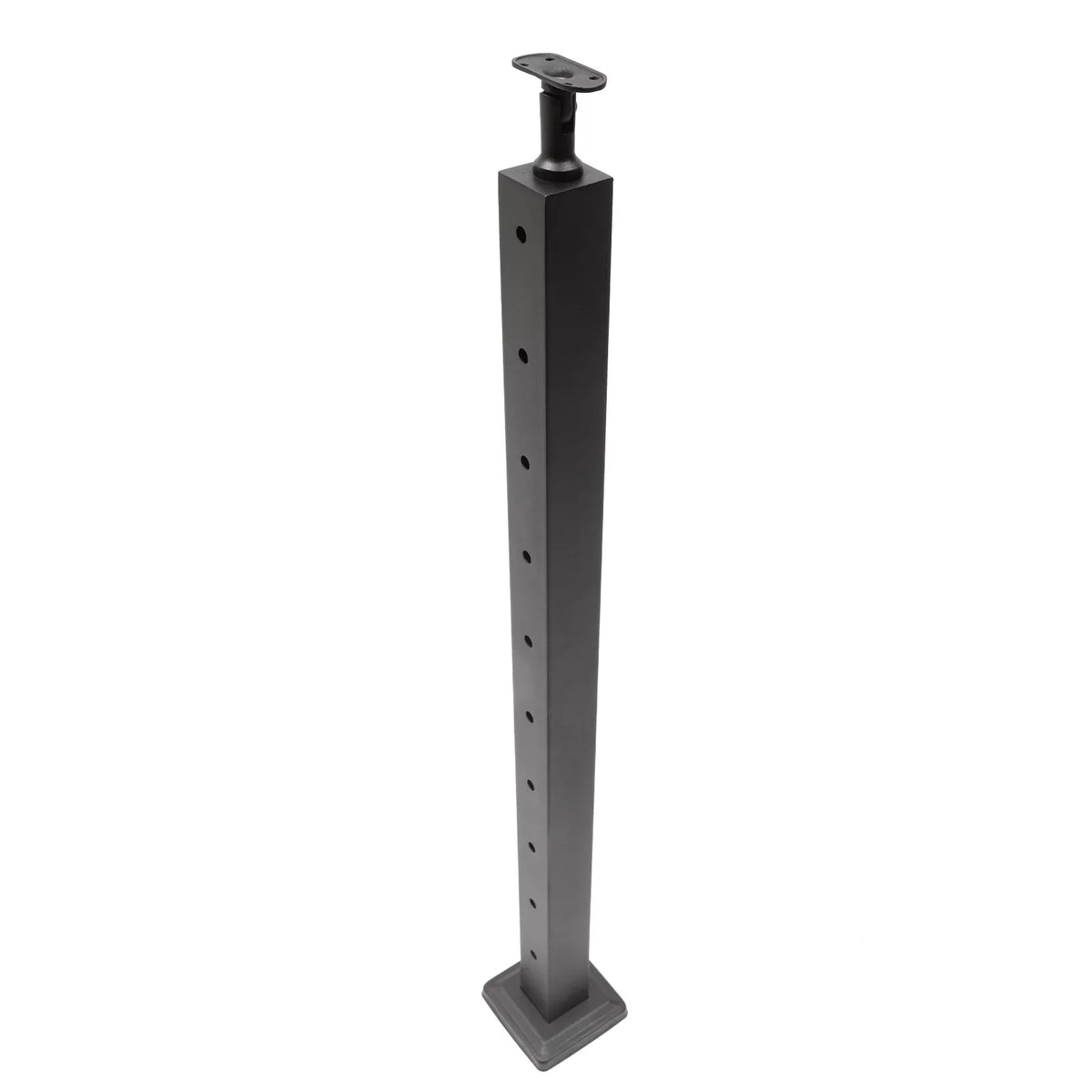 Deck Finish Post Mount Level Top 36"x2"x2" Stainless Steel Post Line Railing Wood Concrete Cable drilled Level Post Black Top Adjustable Level