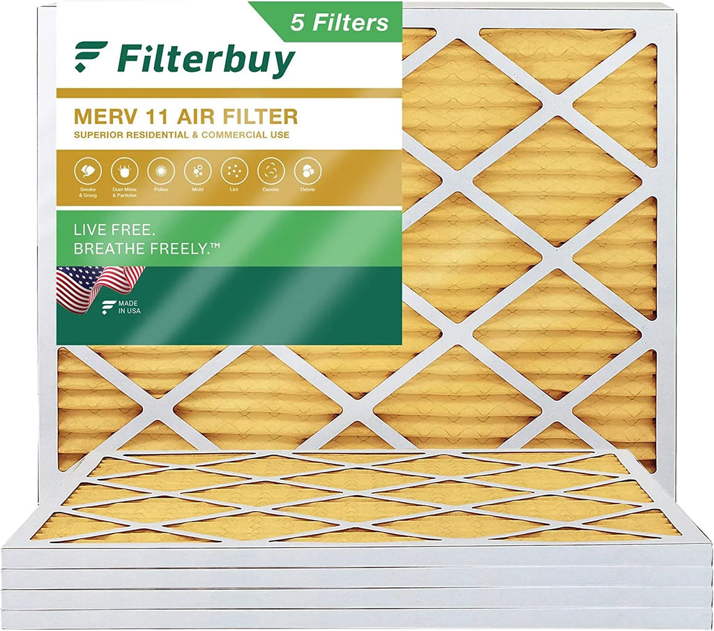 24x25x1 AC (5-Pack) HVAC 11 Furnace Filters MERV Air Filterbuy Pleated