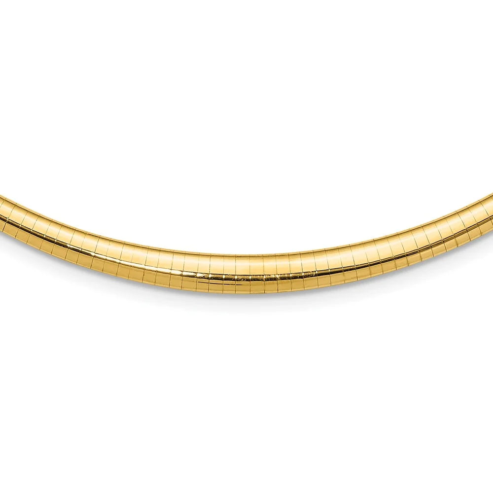 Omega Necklace 3/6mm Polished 14k QODG6-16 Graduated