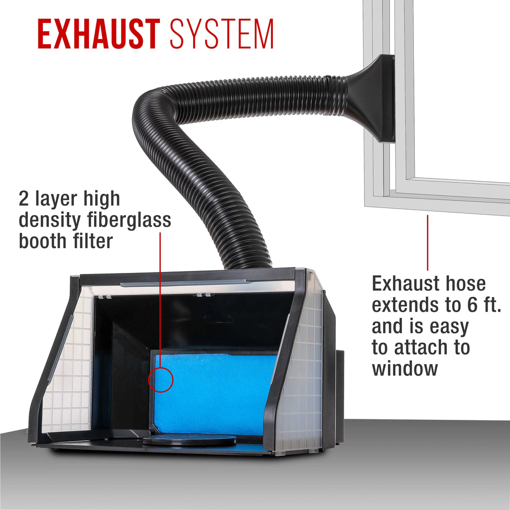 Hose LED Portable, Booth Airbrush (Extends Dual Extension up to Feet) Lights, Kit Spray 5.6 Exhaust Fan, Hobby with