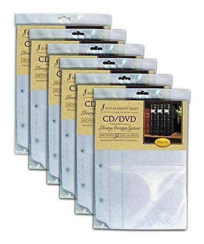 Insert Sheets Organizer Holds - Sheets & for Pack 6 48 CDs, - Video Blu-Rays - Binder Acid-Free Storage Sheets Binder Bellagio-Italia DVDs, CD/DVD - Games