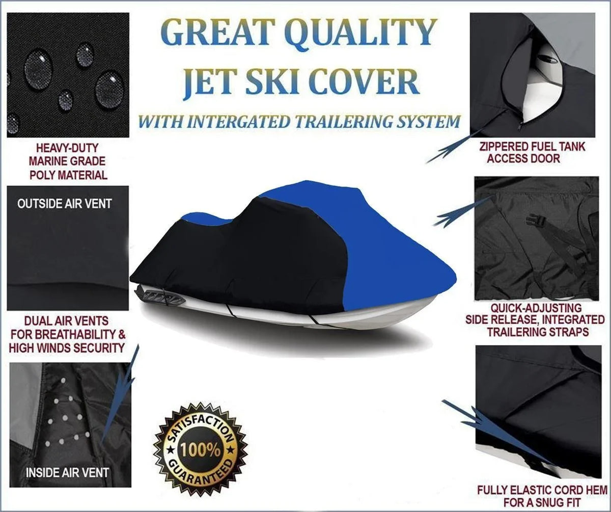 1993 JET 1-2 LINE / SKI TOP BLACK 1992 HEAVY-DUTY, Compatible Seater POLARIS 1994 1995 COVER BLUE THE SL for OF COVER PWC 650