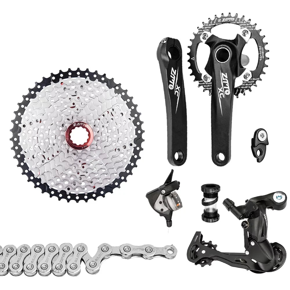 MTB Speed Cassette Groupset Flywheel Chain 1x10 Derailleurs Bike Crankset MTB Tomfoto 11-50T Speed for Mountain Bike 10 Shifter