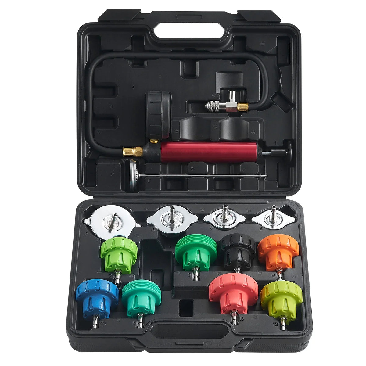 Refill Adapters Purge Radiator With Coolant 14 Pcs Vacuum BENTISM Pressure Tester