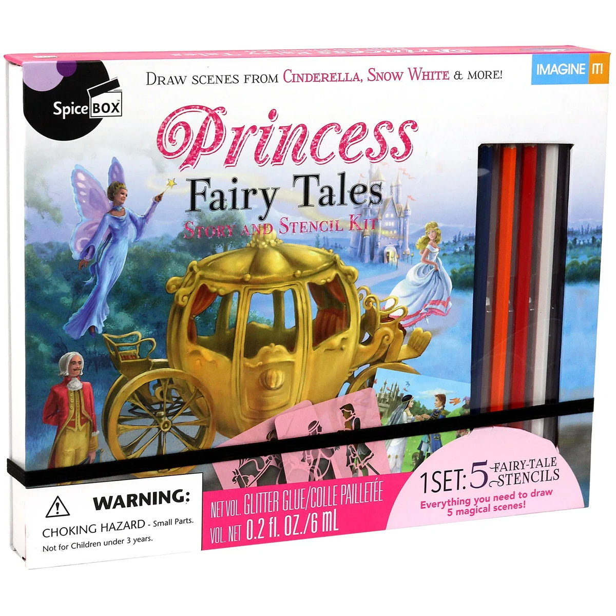 Kits Fairytale Activity For Drawing Scenes To Art Children's It Stencil 5 Kit Art Princess Stencil Imagine Recreate, Kids Stories, And Spicebox
