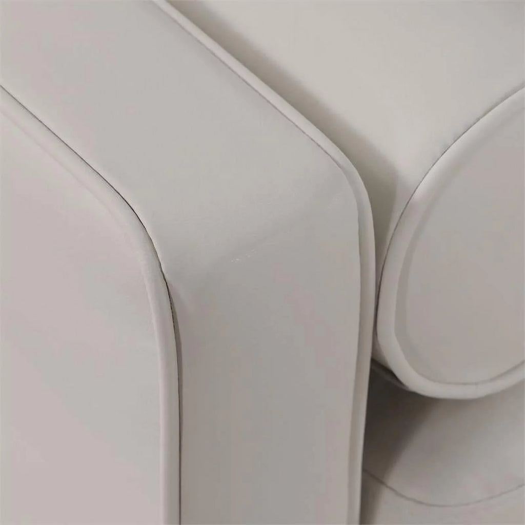 Port with USB Furniture Faux Oppio in America of Leather Chair Ivory