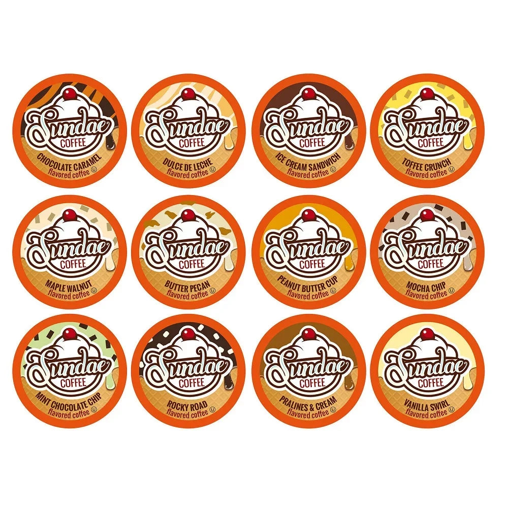 Sundae K-Cups Coffee Brewers 48 Cream Variety Ice Flavored Pack K-Cup for Keurig