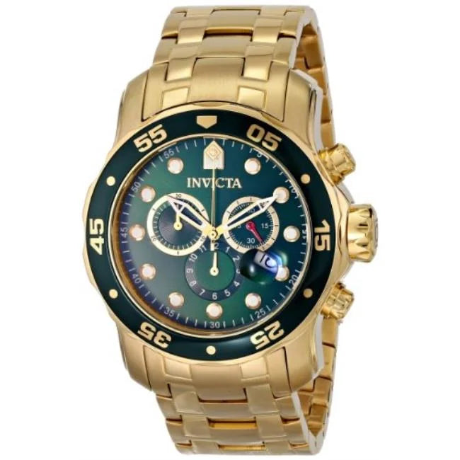 Mens Steel Gold Pro Large Diver Stainless Swiss Tone IN00 Heavy Watch