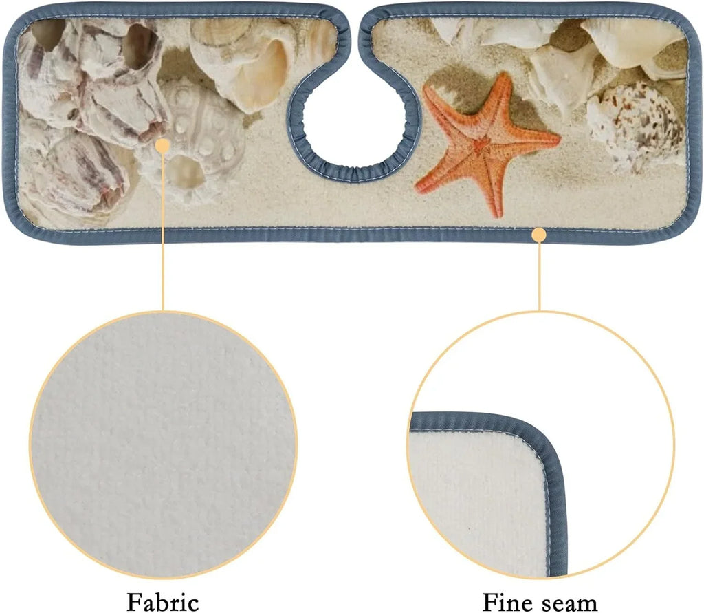 3PCS Mats Faucet Microfiber Drip Absorbent Drying Washable Beach Catcher, Summer Mat, Bath Kitchen Splash Guard Starfishes Countertop Sinkmat Sink Bestwell Sea