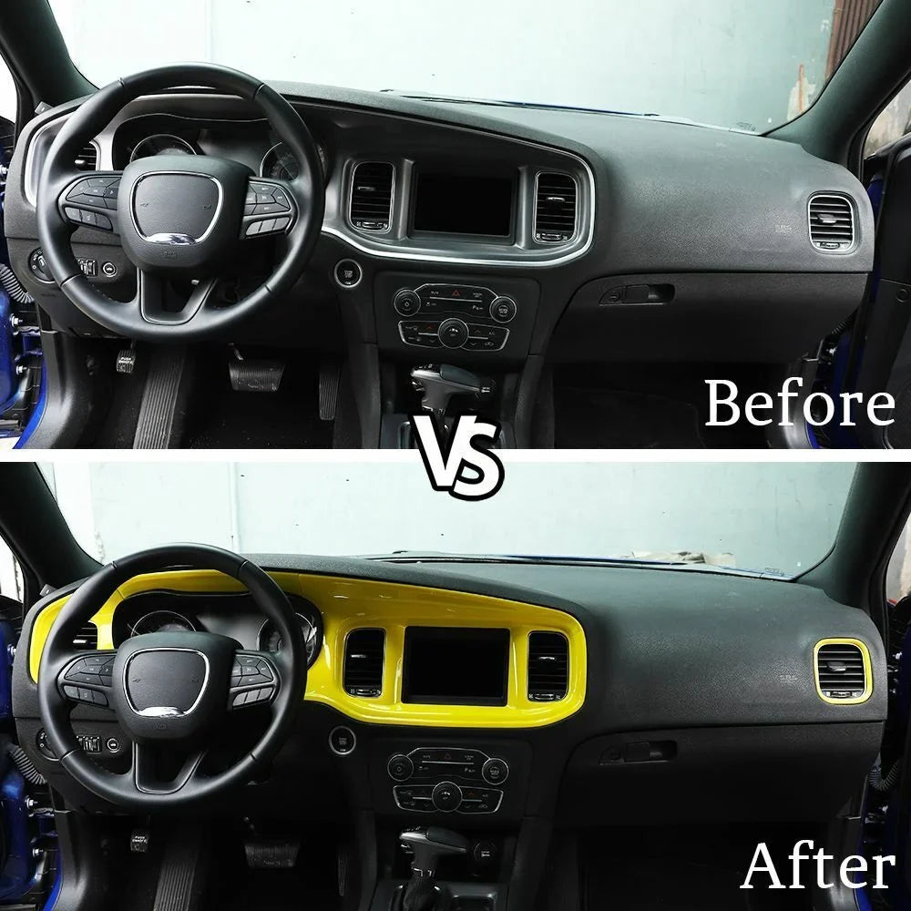 Cover Teledu Center Set Dash 17x Panel Trim Kit Console Yellow