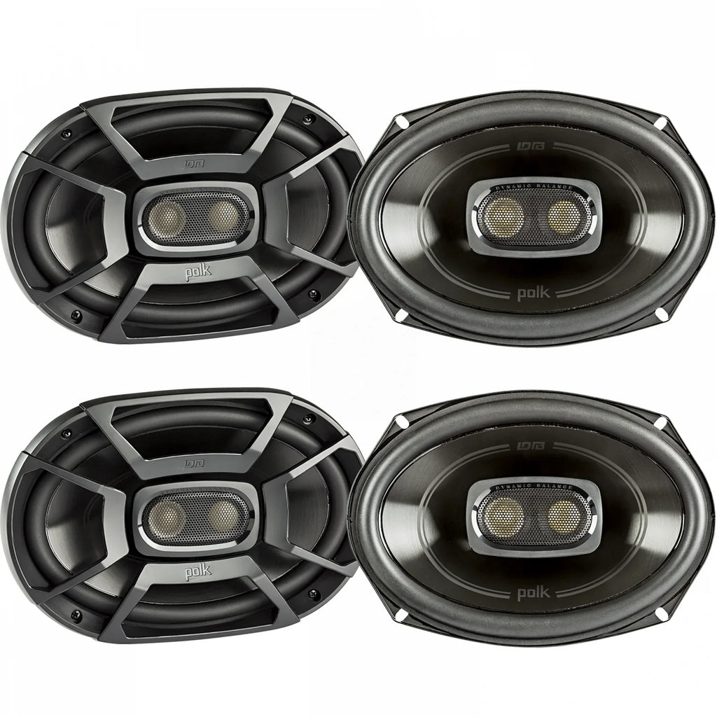 (QTY Stereo Boat Audio 450W Marine 6x9" Speakers Coaxial 3-Way Pairs 2 Car 4) Polk of DB692