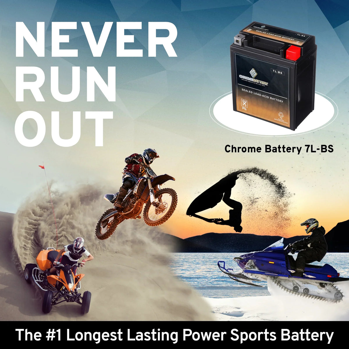(7l-bs 75 Battery 2000 Ah, for Chrome 250cc Kl250 Ytx7l-bs Battery 12 Sherpa Kawasaki Super Motorcycle Volts,6 Cca)