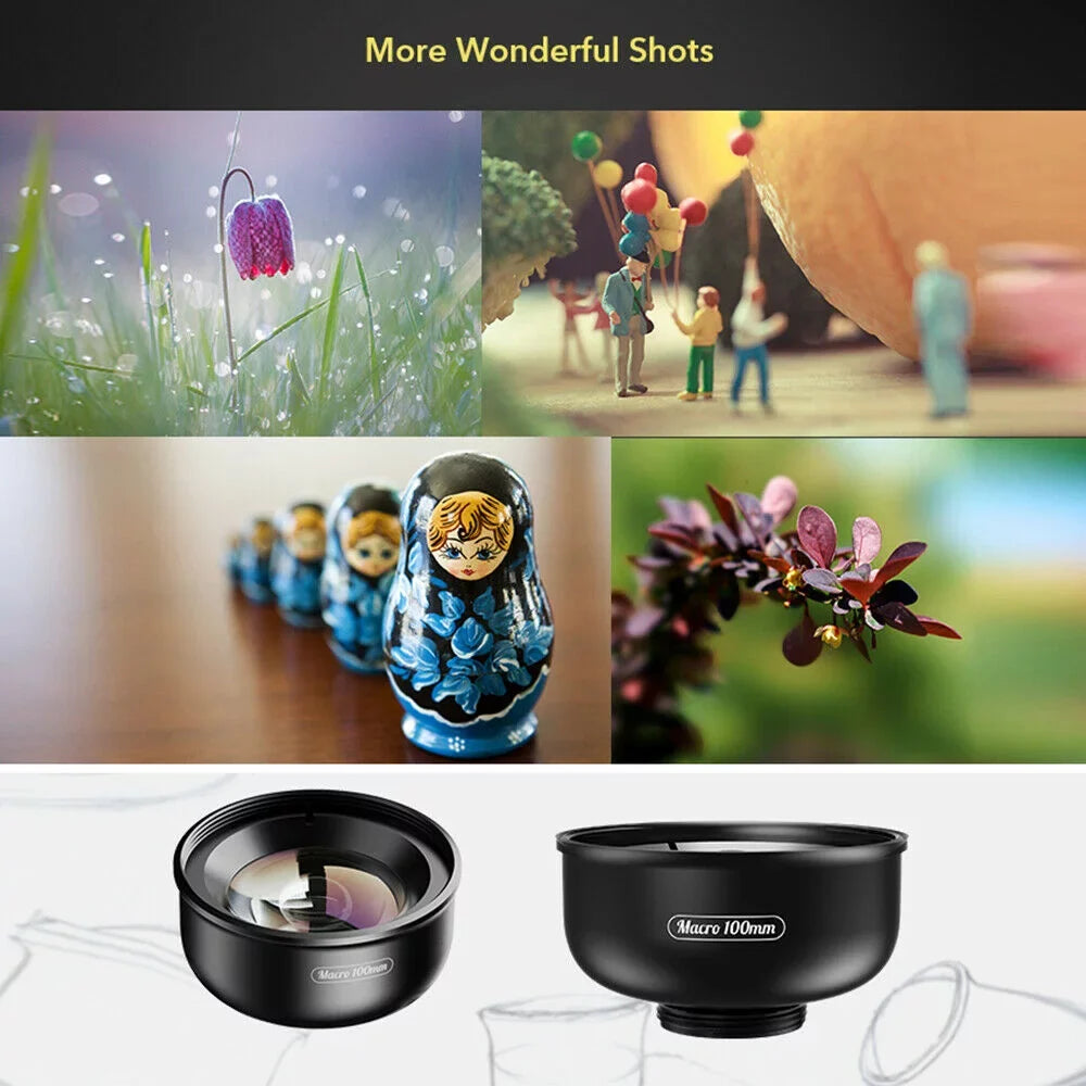 Detachable Alloy Camera Multi-Layer 4K Shooting Macro 40MM-70MM Clip Cellphone External Aluminum Lens Accessory Lens HD Distance Optical Coated