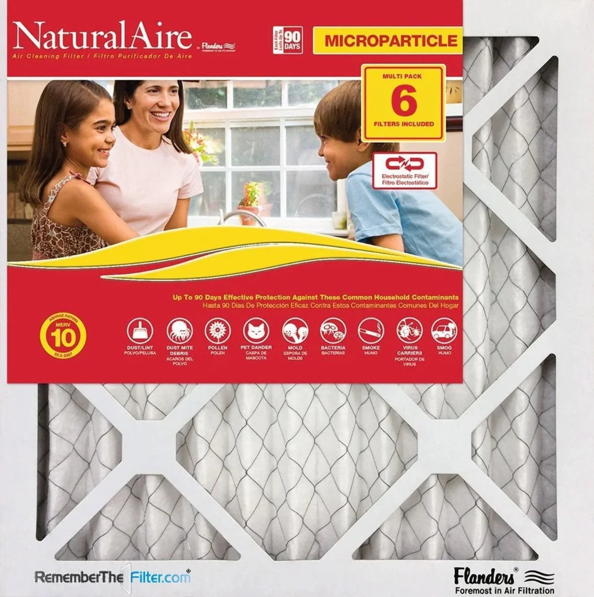 Filters MERV NaturalAire 10x10x1 85256.011010 (6 10 pack) Microparticle