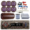 LED Elite 6.5" Pyle Install Camouflage Radio, Bluetooth AM/FM Wire, Series 6x Stereo Waterproof Amp Enrock DIN 50 Antenna, AUX Kit Marine MP3 USB Cover, Ft 18-G Camo 4-Channel Speakers, Amplifier,