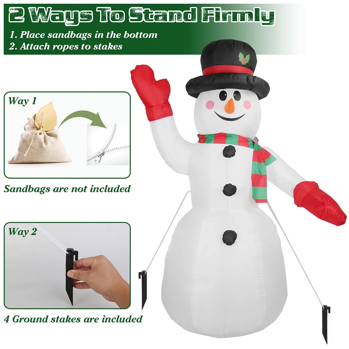 Snowman Blow Lawn Light Party 7.9ft Winter Decor Yard Snowman, Christmas Holiday Inflatable Holiday for Yard Decoration, Up Garden Up Giant iMountek Huge