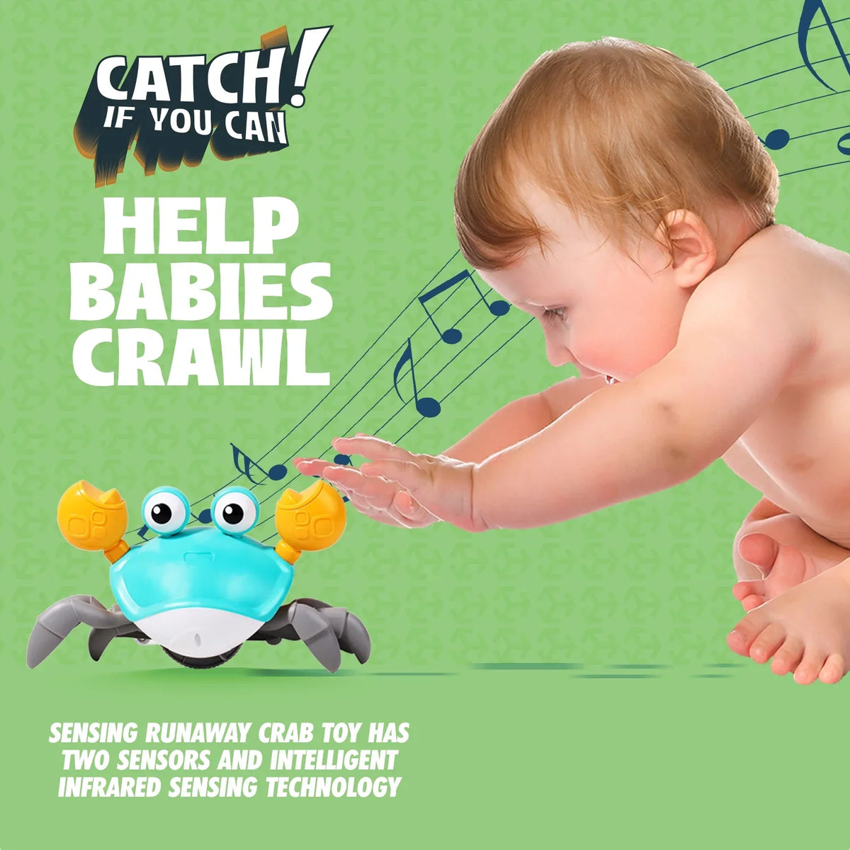 Months Birthday For Crawling Learning Kids & Gifts Time Walking Crab: Infant Music Malai 36 Vivid Development Crawl, And Toddlers Toy And Tummy Gift Cool Interactive Baby For Toys