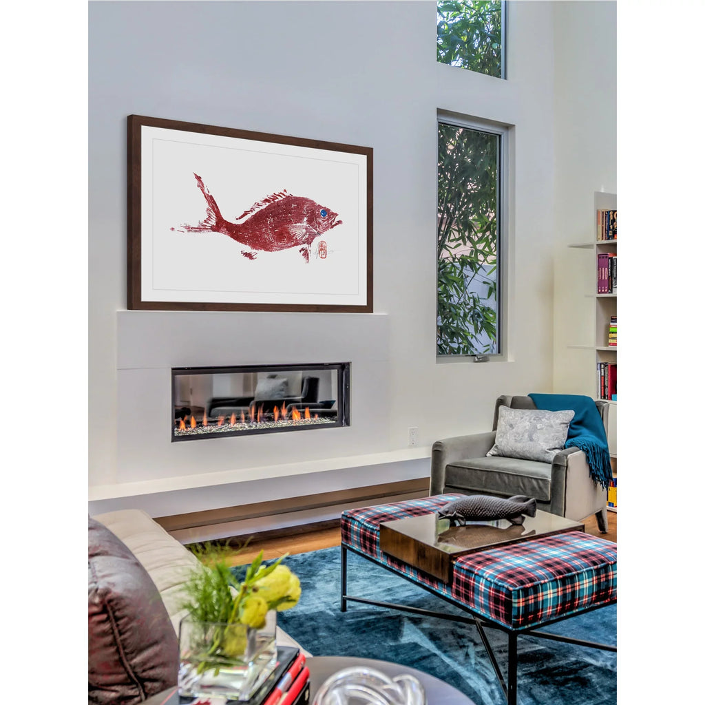 2" Print Framed "Red Snapper Painting