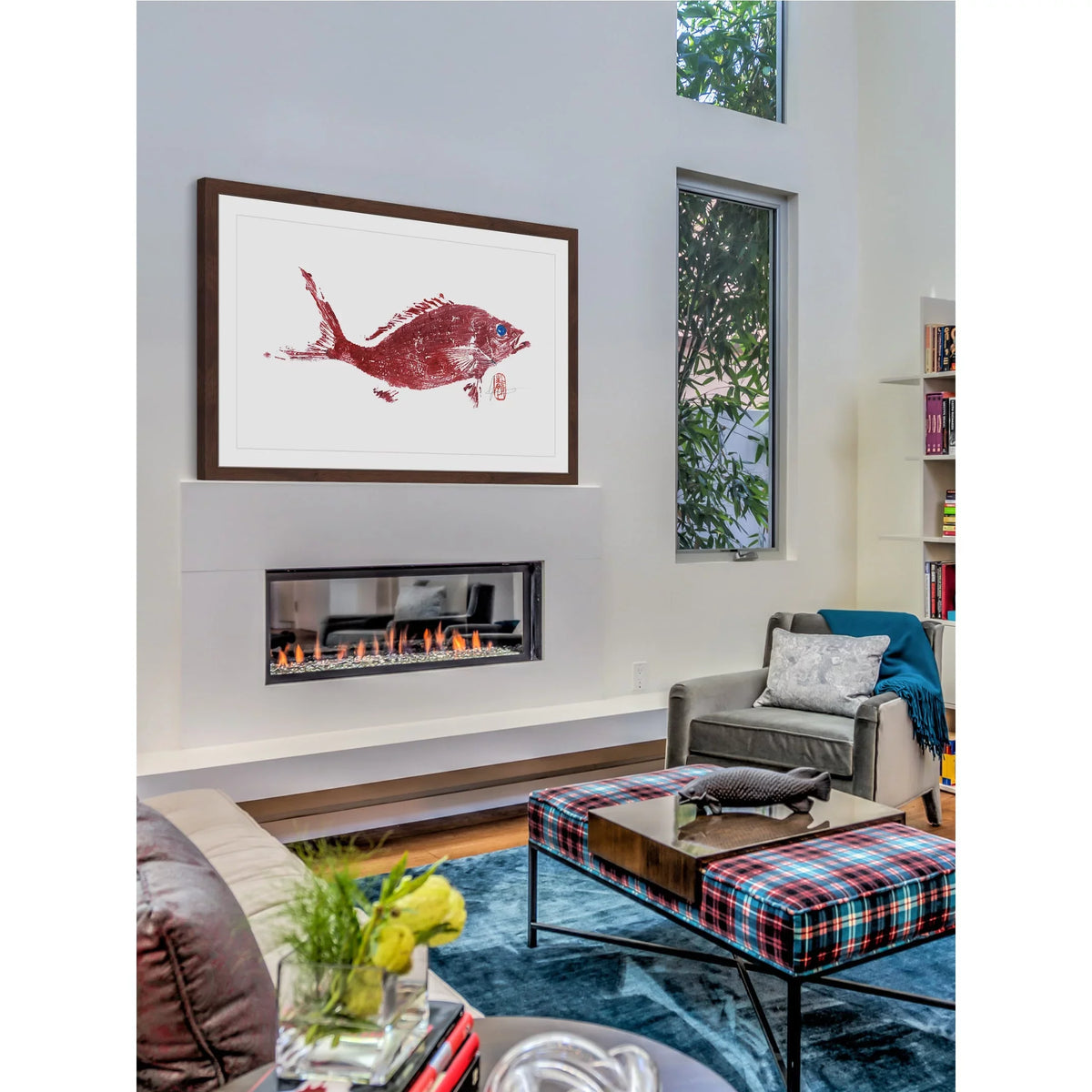 2" Print Framed "Red Snapper Painting