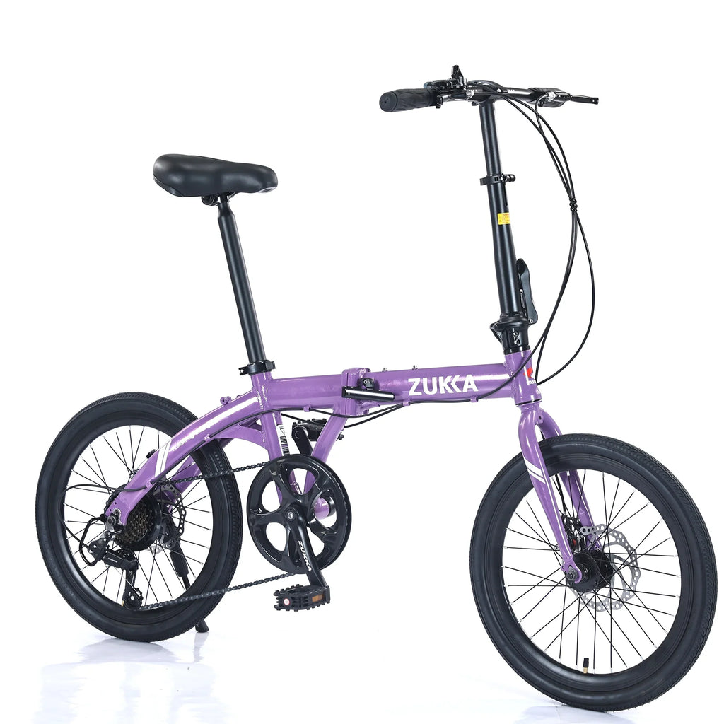 Aluminium Bike, Purple Speed Folding Alloy 8 Frame, Bicycle, City 20"