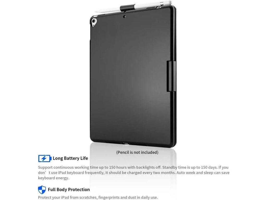Gen inch and Keyboard 8th 3 9th 2019 Pro Air / Gen for case Touchpad Backlit Holder 2021/ Keyboard 7th Pencil Gen iPad with 10.2 2020/ 10.5, Rotatable iPad