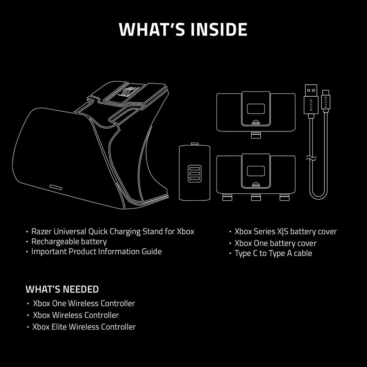 for Razer Quick Lunar Charging Stand Xbox, Shift Universal