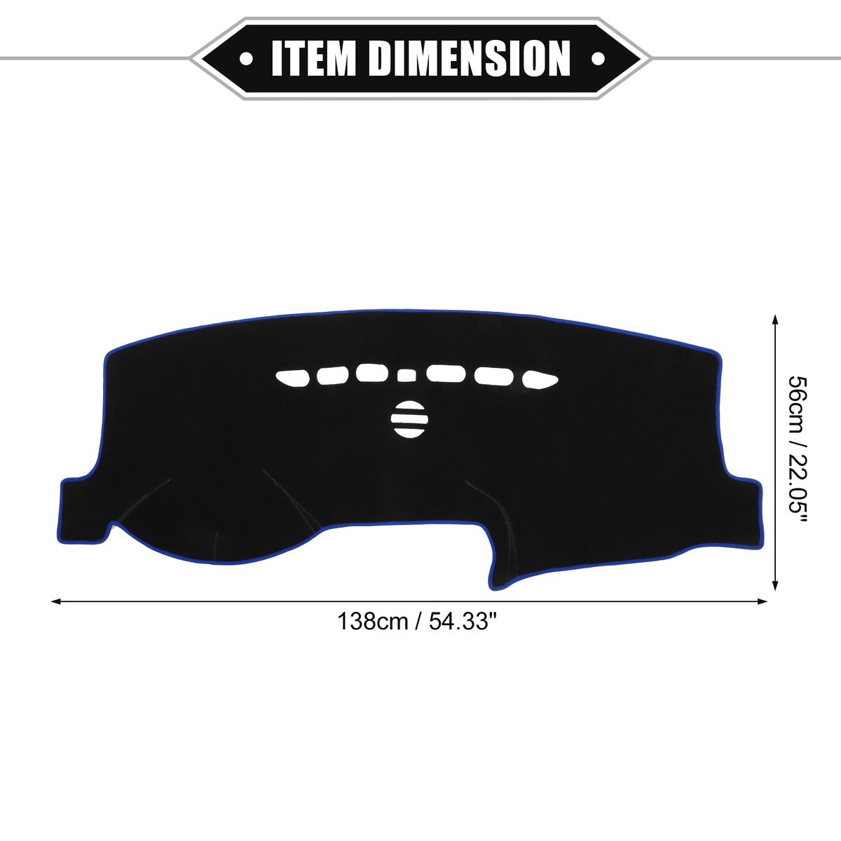 Dashboard Ford Car Unique Cover Bargains for Center Protective Polyester Console Fusion Mat 2013-2021 Blue Compatible