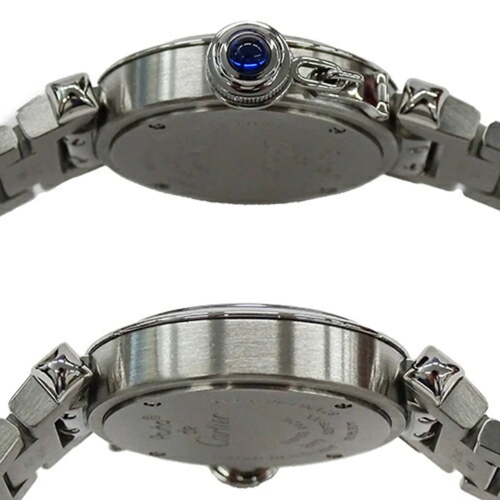 Quartz, W3140007, Miss Ladies Pasha Stainless Polished Pre-Owned (Good) SS, Cartier Steel, Silver, Watch,