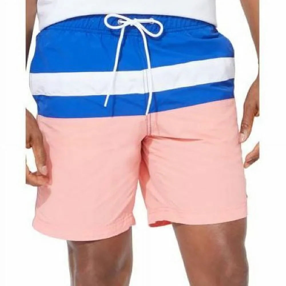 Pale in Swim Men's Coral-2XL Colorblocked Trunks T01131 8" Nautica