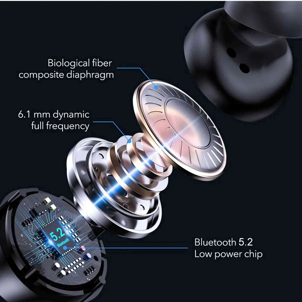 '+ Bass Note Resistance, IPX5 with Connection, K10 Bluetooth Wireless 5.2 Water Connect, Charging Dual Black, Bluetooth Boost True UrbanX Earbuds Balanced, Lenovo Case, Compatible