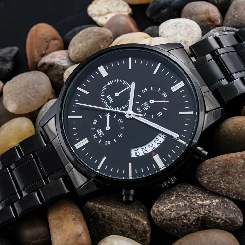 Gift Customized Fiance Chronograph Black Getting To - My For Watch Future - Married, Stunning Husband