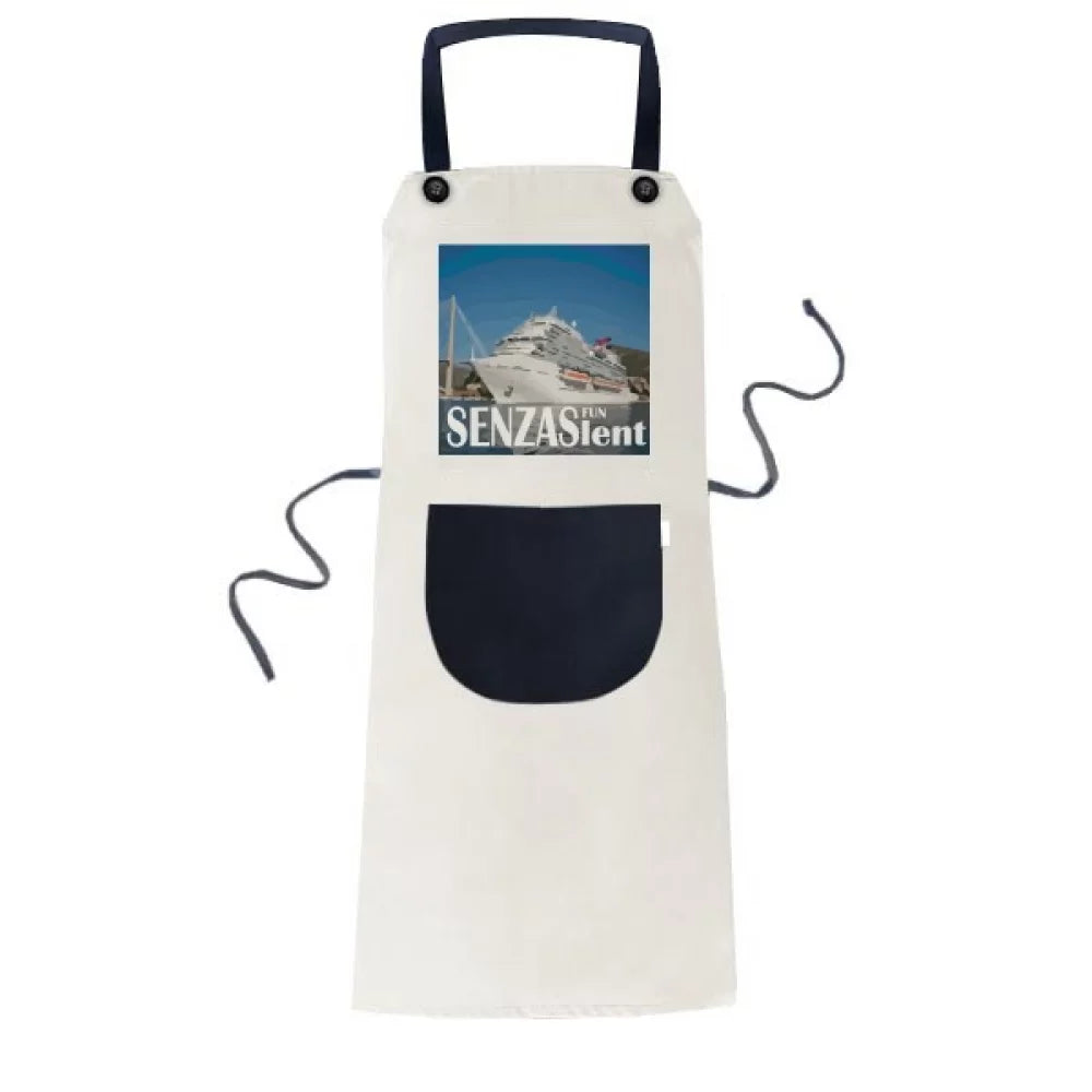 Poster Linen Luxury Cotton Pinafore BBQ Bib Giant Pocket Cruise Kitchen Adjustable Ship Apron