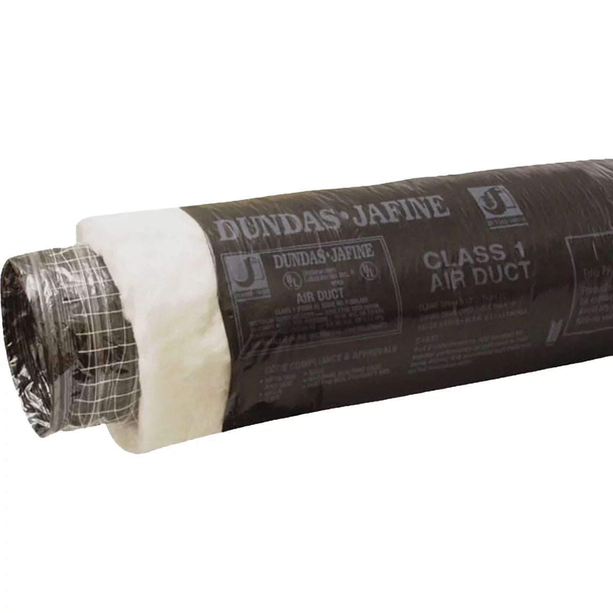 Black 25 Insulated Ducting Jacket Jafine In. x Ft. Dundas R6.0 Flexible 12 I.D.